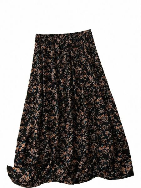 Saia feminina plus size com estampa floral 2024 nova quente 34KD #