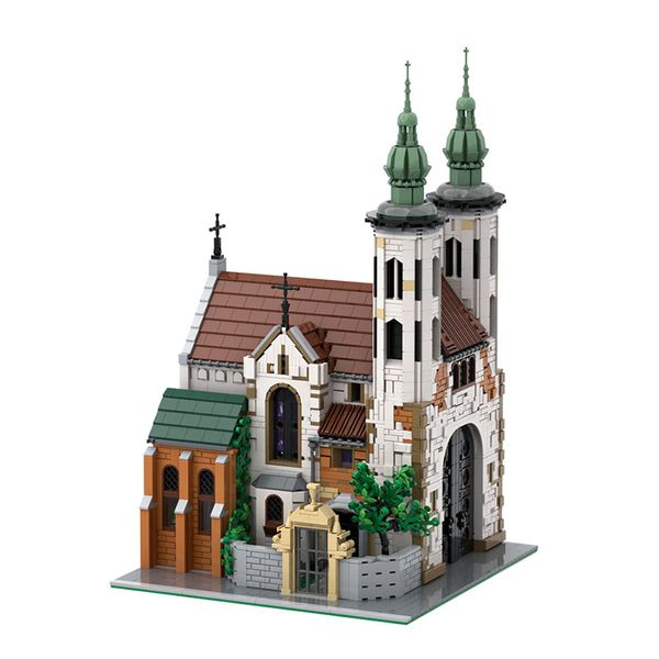 Средневековая собор модульный церковный архитектурный строительный блок набор средневекового замок -хауса кирпичная модель игрушка DIY Детская игрушка подарок