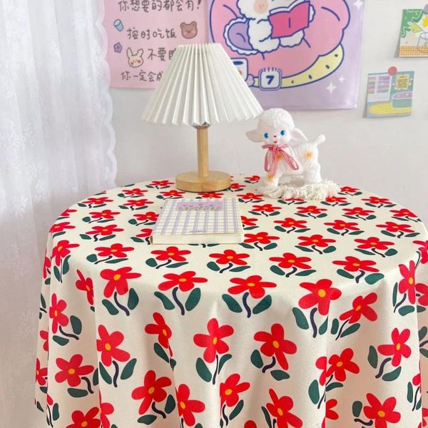 Pano de mesa xadrez livro tecido arte menina coração estilo pousada quarto xiao qing r8d3936