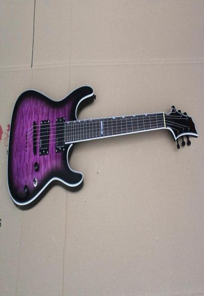 Fábrica Rosewood Fingerboard Stringthrubody Roxo Guitarra Elétrica com Hardware Preto Ligação Branca pode ser personalizado 6242286