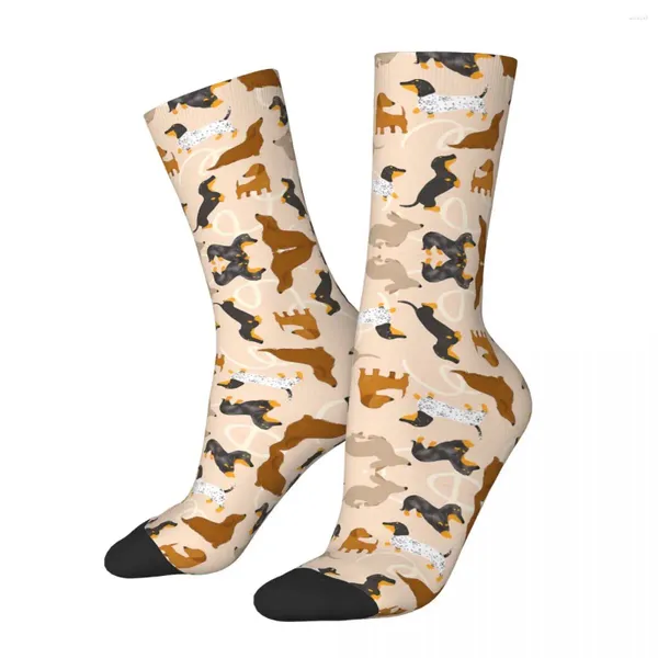 Мужские носки Happy Retro Dachshund Playground Crazy унисекс для собак в уличном стиле, новинка с принтом, носки для экипажа, подарок для мальчиков