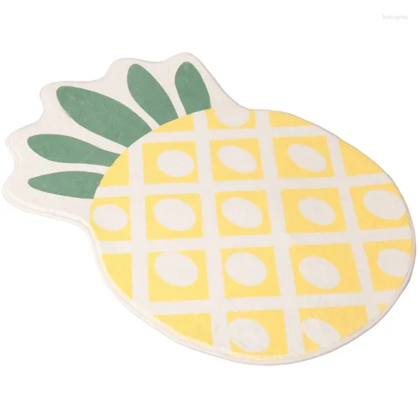 Tappeti 1 pz Tappeti da bagno Tappetino da cucina decorativo Decorazioni per la zona dell'ananas dei cartoni animati Giallo