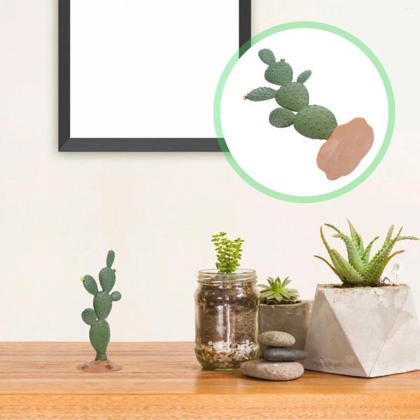 Flores decorativas garneck resina cactus figura para mesa ou painel do carro decoração e colecionável deserto planta escultura tema de verão