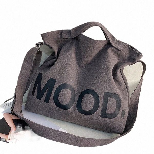 Grande Capacidade Crossbody Bag Casual Ladies Canvas Menger Bag School Ombro Tote Bag para Adolescentes Bolsas T0Oo #