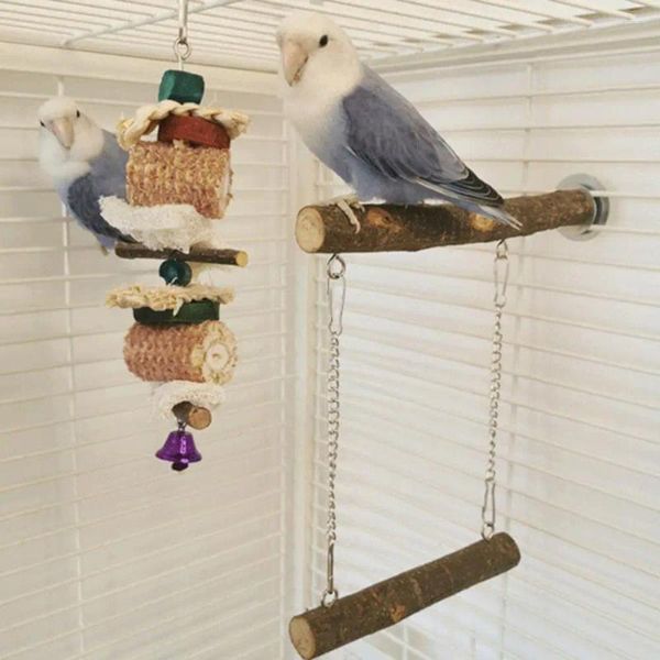 Outros suprimentos de pássaros brinquedo seguro longa vida útil papagaio de estimação vara empoleirado balanço de dureza forte para interior