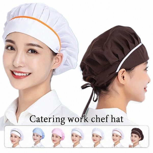 unisex Fi Ristorazione Cappello da lavoro Maglia traspirante Elastico Cappelli da cuoco Cottura Cottura Hotel Fabbrica Officina Uniforme Tappo antipolvere s7X2 #