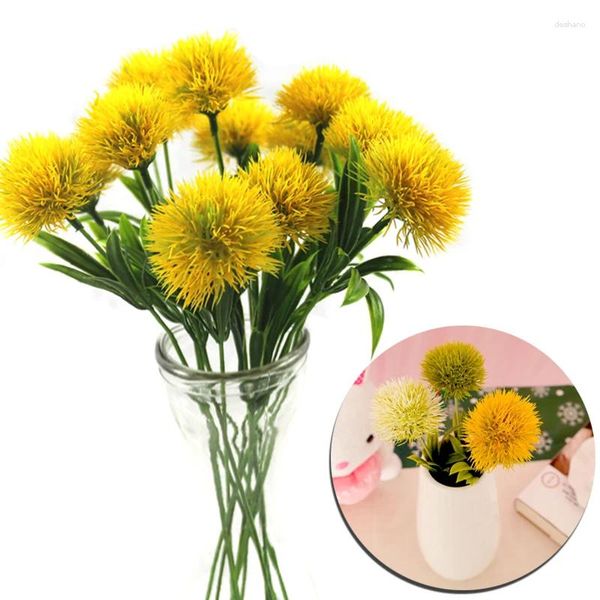 Flores decorativas Simulação Planta Dandelion Material de Proteção Ambiental de Alto Grau Fino Acabamento Arte de Jardim Móveis para Casa