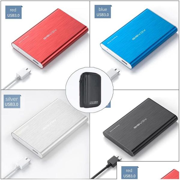 Dischi rigidi Acasis 2.5 Unità esterna Usb 3.0 Colorf Metal Hdd Disco portatile da 2 TB 1 TB 500 Gb per server portatile desktop Super offerte Drop Ot71M