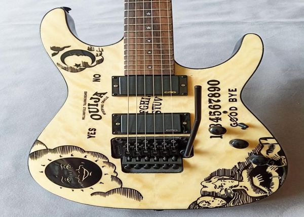 Custom Made показывает Kirk Hammett Signature KH Ouija Natural Guitar Активные звукосниматели и гитарный бридж тремоло Черная фурнитура Sh3507818