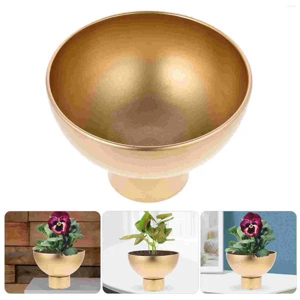 Vasos pequena flor para peças centrais metal potes de ouro plantas tigela vintage decorativo casa ferro escritório orquídea