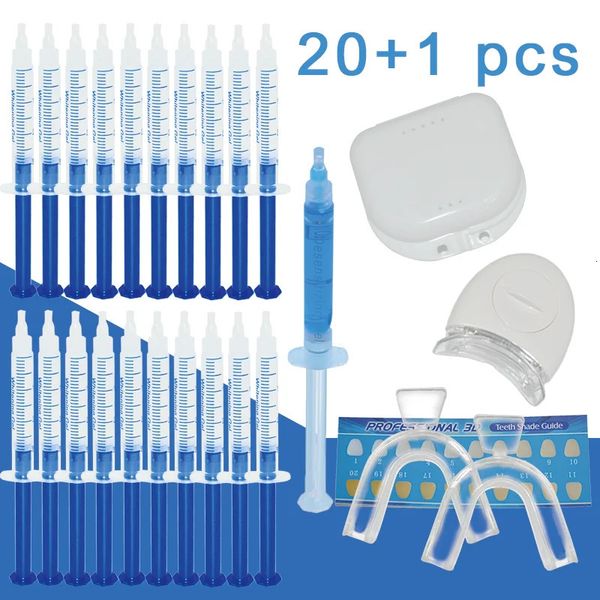 Kit de clareamento dental para uso doméstico, com luz led, cuidados com a higiene oral, clareador dental, peróxido de carbamida branco BULK240325