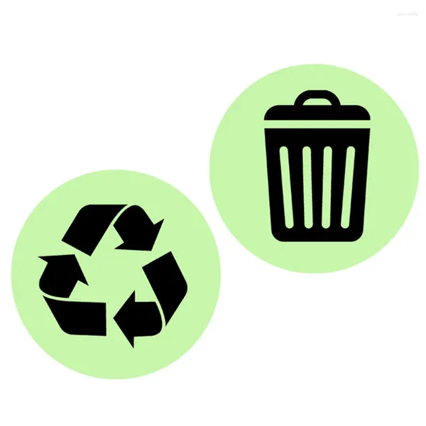 Tapeten Müll kann kreatives Logo Luminous Aufkleber Recycle Aufkleber Aufkleber Dekala Applikationsabfallbehälter