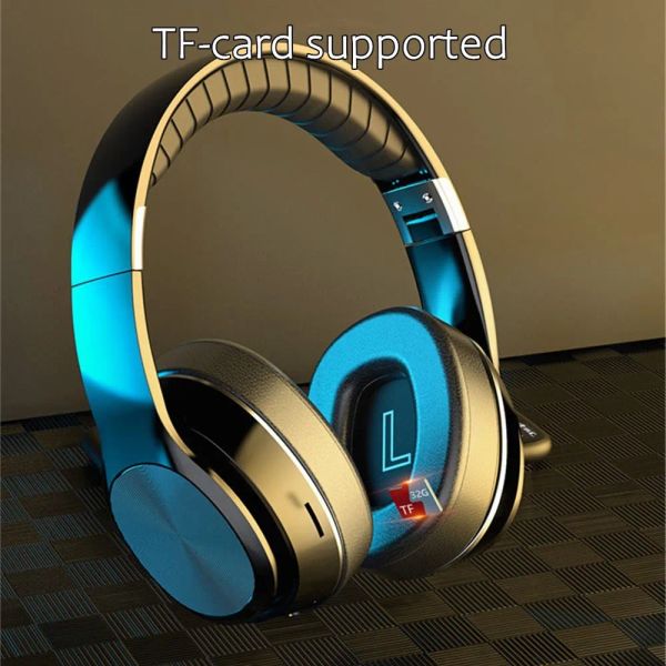 Fones de ouvido 2023HOT Wireless Headphon Bluetooth sobre o fone de ouvido de dente azul 5.0 para PC fone de ouvido estéreo com suporte de microfone TFCARD FM