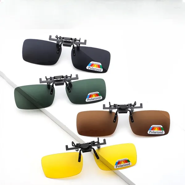 Óculos ao ar livre polarizado clipe óculos de sol miopia motorista pesca visão noturna clip-on sol sombreamento óculos