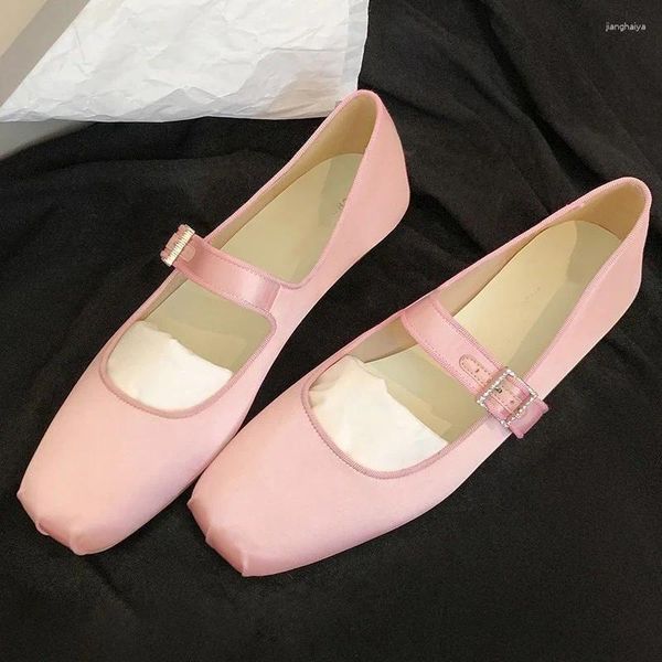 Sapatos casuais elegante marca designer ballet apartamentos fivela cinta mary janes dedo do pé redondo salto baixo feminino chunky chaussures femme