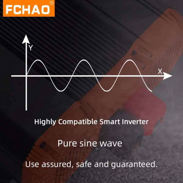 Fchao 6000W Inversor solar de onda senoidal pura 12V 24V a 220V 230V LCD Visor de tensão Transformador Auto Peças Auto Power Converter Inverter