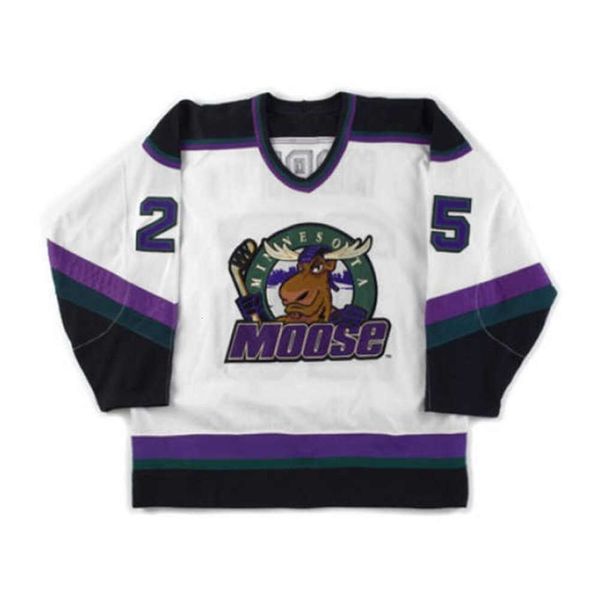 24S 1994–95 Manitoba Moose 25 Stephane Morin Eishockey-Trikot für Herren, genäht, individuelle Trikots mit beliebiger Nummer und Namen