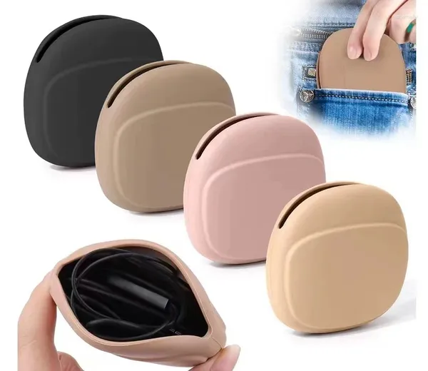 Sacos de armazenamento Silicone Headphone Bag Organizador Caso Dados e Carregador