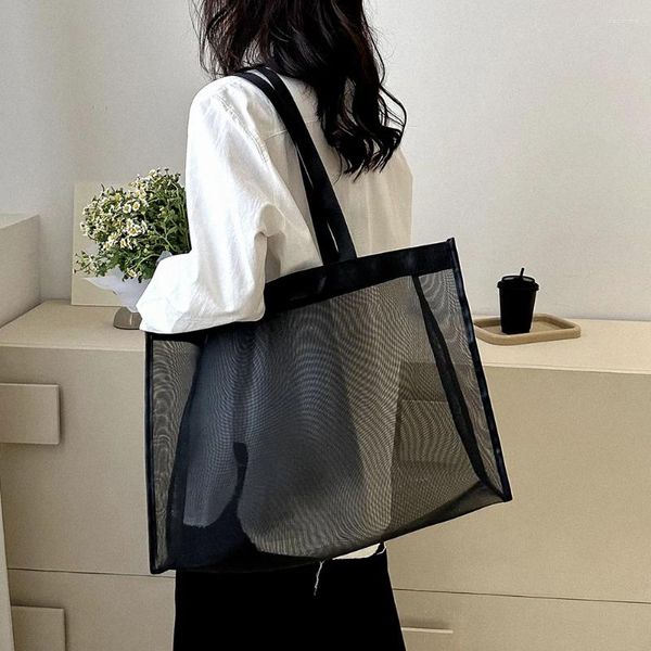 Сумки на плечо, женская сумка 2024, большая вместительная сетчатая сумка для покупок, прозрачная водонепроницаемая дорожная сумка-тоут, летние каникулы
