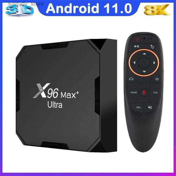 Телевизионная приставка TVBOX X96 Max Plus Ultra TV Box Smart Android 11 S905X4 ОЗУ 4 ГБ ПЗУ 64 ГБ 32 ГБ 8K Медиаплеер Wi-Fi 2,4G 5,8G AV1 HD USB-приставка Q240330