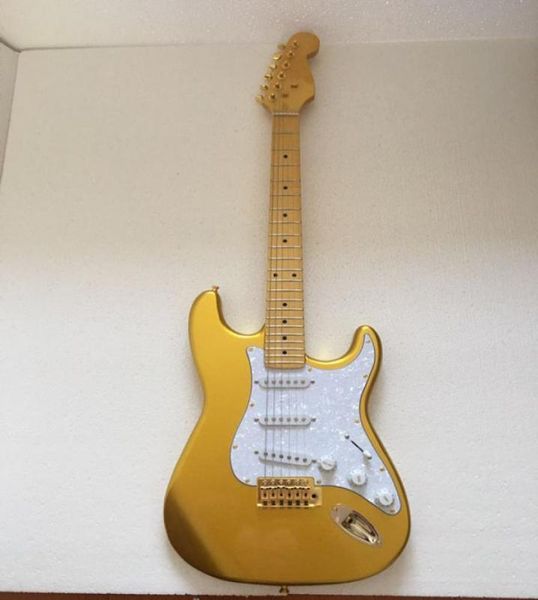 Guitarra elétrica em pó de ouro bonita e de alta qualidade, fornecendo serviço de personalização personalizado1429707