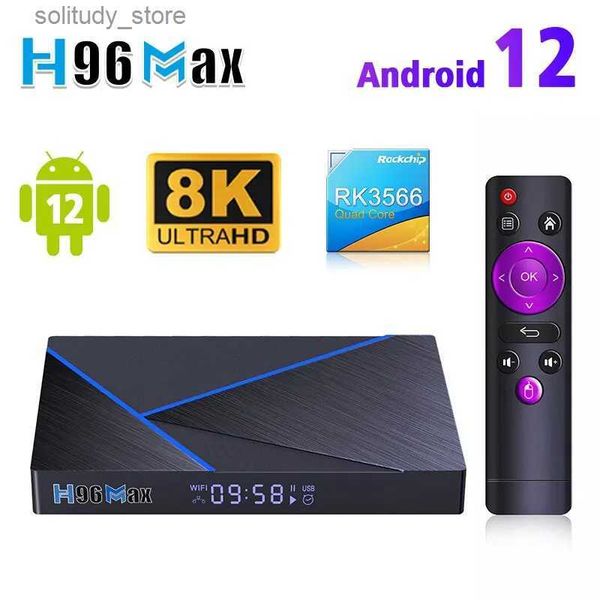 TOP BOX H96 MAX V56 Android 12 Akıllı TV Kutusu RK3566 Dört Çekirdek 4K 2.4G/5G WiFi BT4.0 1000m LAN 8GB 64GB Set-Top Kutusu Q240330