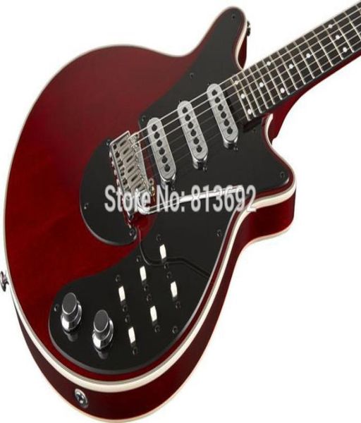 Custom Shop BM01 Brian May Signature Wine Red Гитара Черная накладка Tremolo Bridge Kroan Хромированные звукосниматели 22 лада Китай OEM Gui8631858