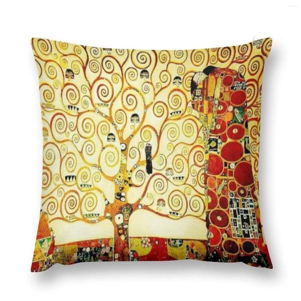 Подушка «Древо жизни» Густава Климта |Декоративный чехол в стиле модерн с символикой для гостиной, наволочка для детей