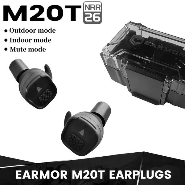 Earmor M20T fone de ouvido tático bluetooth sem fio tampões de ouvido eletrônicos com cancelamento de ruído para tiro proteção auditiva 240325