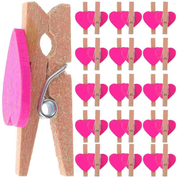 Rahmen 50 PCs Holzgewebespiellaste Baby Nägel Dekoration kleine Wäscheklammern Bambus Love Po Clip