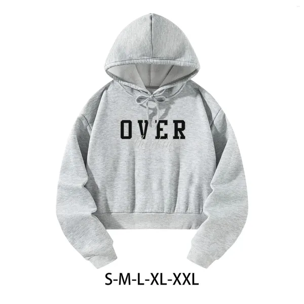 Kadın Hoodies Kırpılmış Sweatshirt Üst uzun kollu aktif giyim kostümü moda kadın sokak alışverişi için gündelik atletik egzersiz çalışması