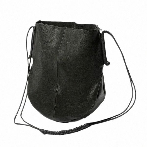 Borsa in morbida pelle di pecora Borsa tote in pelle da donna nuova di lusso Borsa monospalla a tracolla nera per week-end vacati shop S1KD #