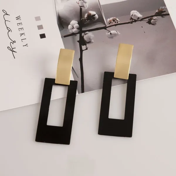 Orecchini pendenti Orecchini pendenti alla moda Orecchini pendenti da donna Chic vintage gotico geometrico rotondo lungo grande colore nero oro