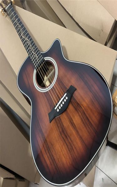 KOA madeira K24ce guitarra acústica 41 polegadas cutaway sunburst K24 guitarra acústica árvore da vida incrustações de braço laminado koawood9397566