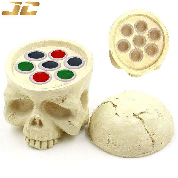 Mouldings Tattoo Ink Cup Holder 7 Löcher Hartharz Skull Tattoo Ink Pigment Cap Cup Holder Ständer für Tattoo Permanent Makeup Tattoo Tools