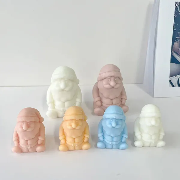 Stampi da forno Stampo in silicone per candele di Babbo Natale Decorazioni natalizie Realizzazione di cappello stereo 3D Sapone fatto a mano