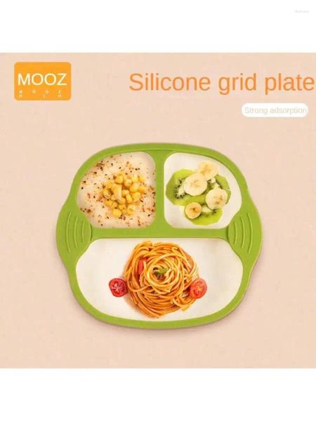 Декоративные фигурки MOOZ, детская обеденная тарелка, силиконовая дополнительная посуда для детей от 1 до 3 лет, устойчивая к падениям и ожогам CWY033