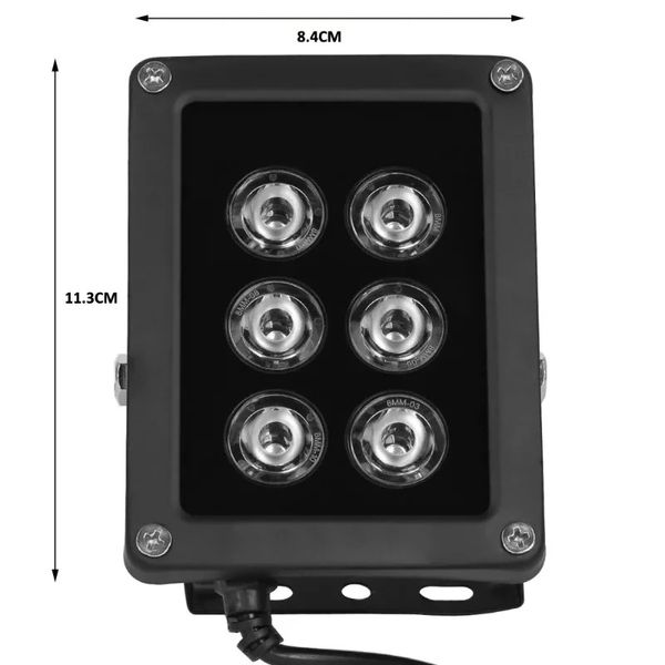 2024 ESCAM CCTV 6PCS LEDS LEDS IR IR ILLUMPRADA INFRABERAÇÃO LIGHT IMPORTANTE VISION NOITE VISION CCTV Luz para câmera de vigilância