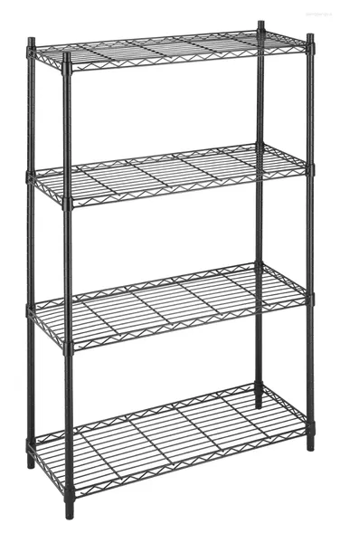 Küchenaufbewahrung, verstellbar, 91,4 cm B x 35,6 cm T, 137,2 cm H, 4 freistehende Regale, Metall, Schwarz – für Erwachsene