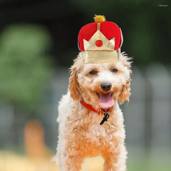 Vestuário para cães Confortável Chapéu para animais de estimação Tamanho ajustável Adorável King Crown para cães Soft Cosplay Supplies