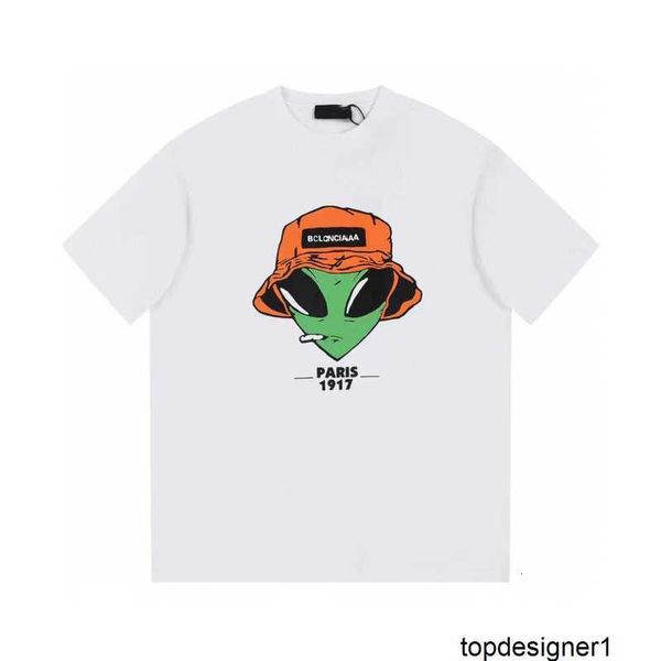 Designerkorrekte und verifizierte Version des Sommer-Kurzarm-T-Shirts mit Alien-Muster 2024 für Männer und Frauen KRTO