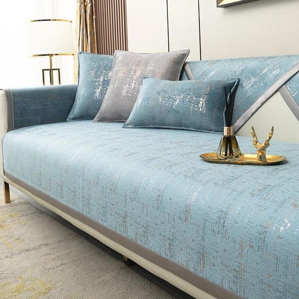 Cadeira cobre sofá almofada sênior 4 estações combinação geral cinza volta toalha capa pano antiderrapante invisível cintilação ouro