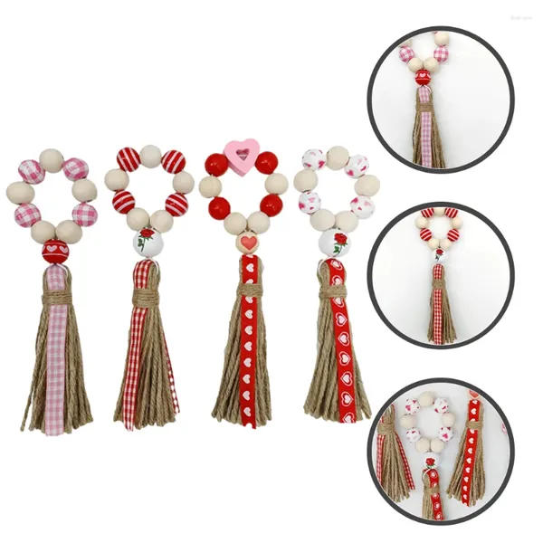 Table Cloth 4pcs Napkin Rings Valentine Party Holders Wood Beaded ServietteMöbel & Wohnen, Feste & Besondere Anlässe, Party- & Eventdekoration!