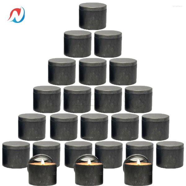 Garrafas de armazenamento 24pcs 4oz latas de velas vazias de cor retrô fazendo velas jarra DIY com tampas de metal para presentes de artesanato