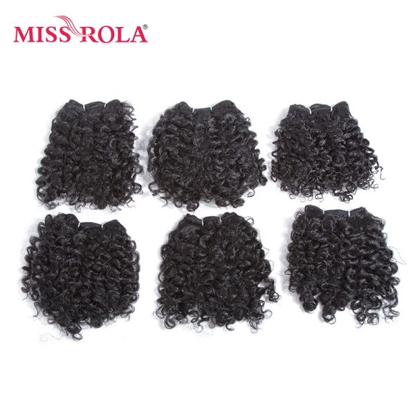 Weave Miss Rola synthetische Haarwebart für Frauen, 100 % Kanekalon-Faser, 1B-Farbe, 6 Stück/Lot, Maschinen-Doppelschuss-Bündel, 100 g