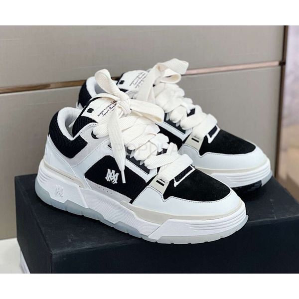 Designerschuhe MA-1 Sneakers aus Alabaster-Nappa, klobige Plattform, für Herren und Damen, perforierte Zehenpartie mit Sternen, Nubuk-Mesh-Leder, Schwarz, Weiß, Schnürung, Mike, Größe EUR 36–45