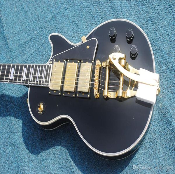 Qualidade personalizada 1957 3 captador preto beleza lp guitarra elétrica em estoque guitarra elétrica guitarras guitarra7176166