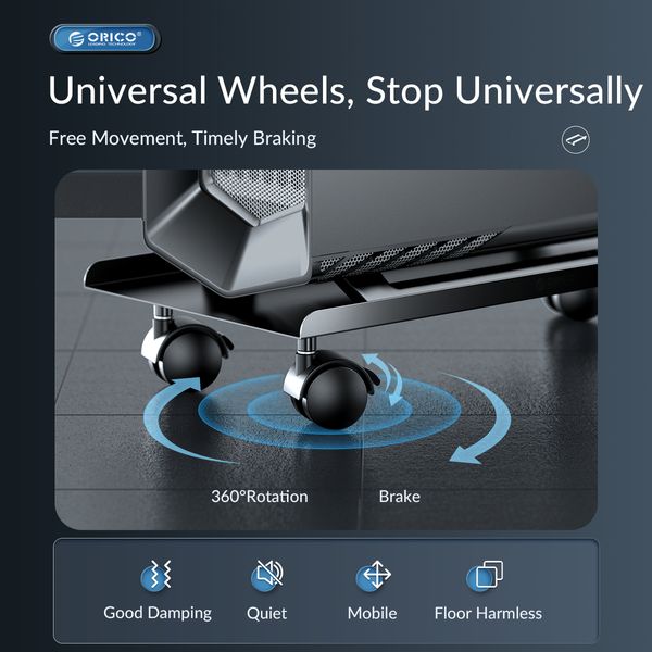 ORICO SEACH CPU Mobile CPU Stand da torre per computer con ruote di bloccaggio per custodie per computer Caricamento di accessori per computer da 30 kg