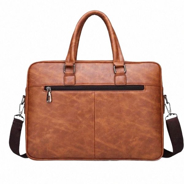 Männer Echtes Leder Aktentasche Tasche Klassische Retro Luxus Marke Busin Handtasche Männliche Umhängetasche Umhängetasche Laptop Computer Fall c4hl #