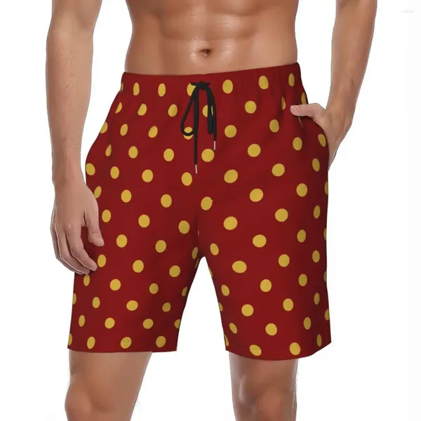 Pantaloncini da uomo Summer Gym Men Gold Dot Sport Fitness Pantaloni corti da spiaggia con grafica a pois vintage Comodi bauli Taglie forti